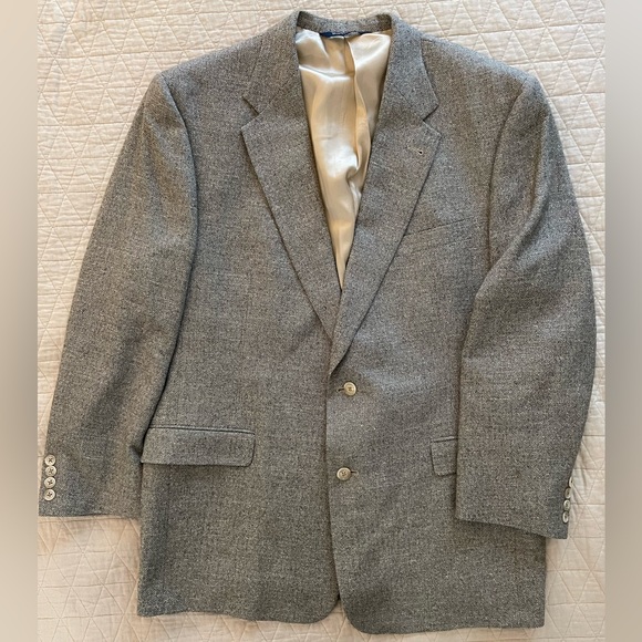 Burberry Vintage Single Breasted Wool Silk Herringbone Jacket